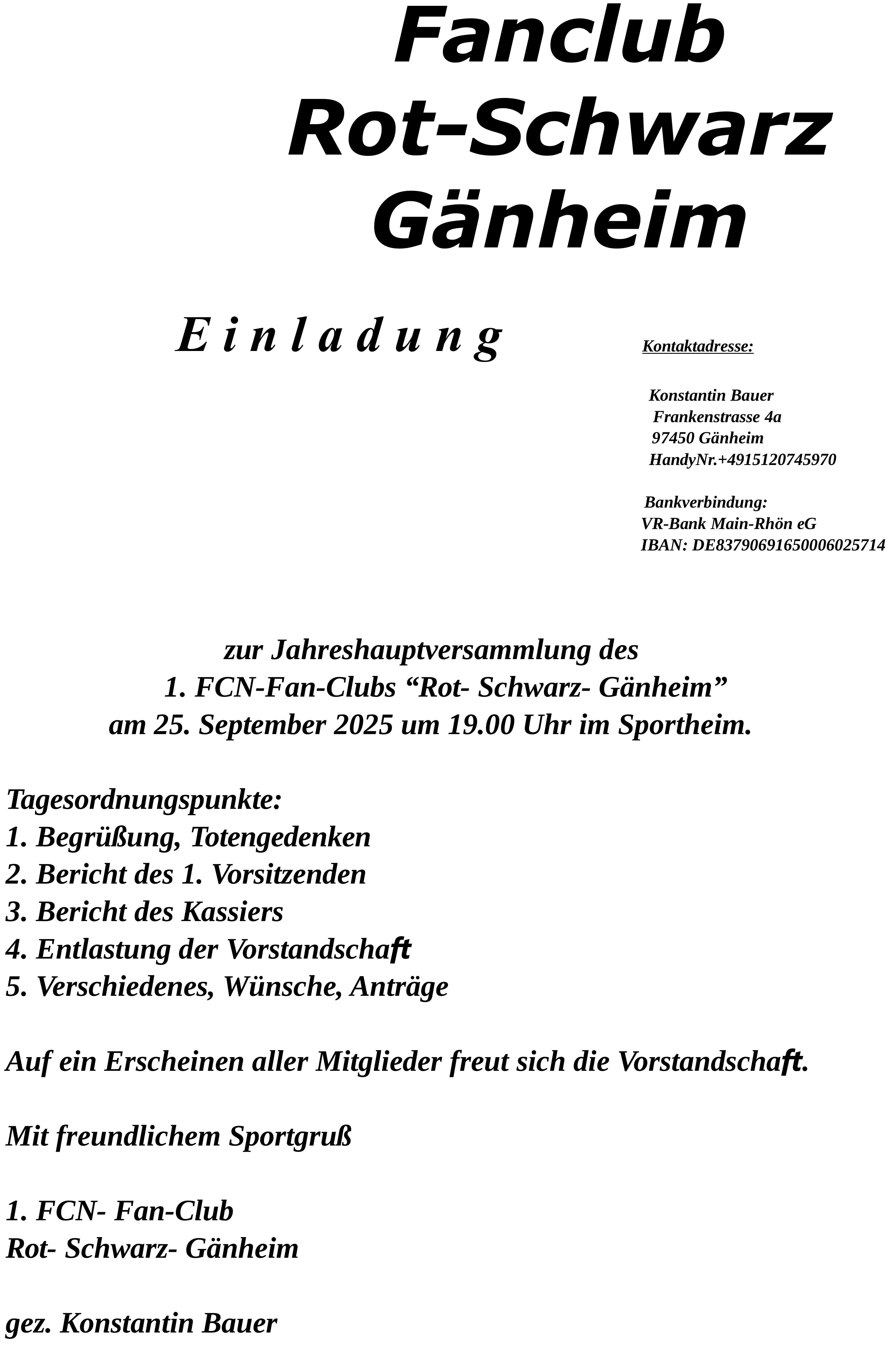 FCN I 250925 Jahreshauptversammlung